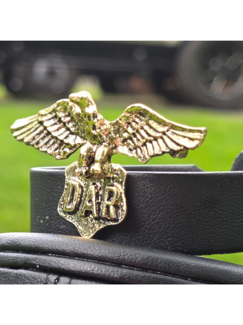 Daughters of the American Revolution DAR Gold Tone Eagle Pin Brooch Vintage HTF - Picture 5 of 10
